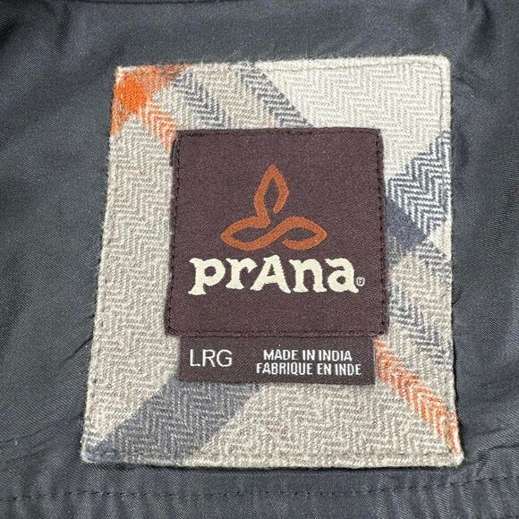 Y2K Prana OUTDOOR flannel button down long sleeve men’s size L brown - Picture 3 of 4